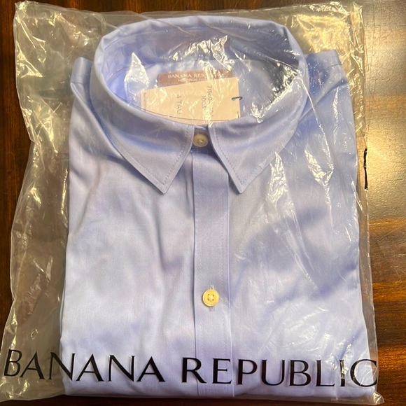 Banana Republic Tall Non Iron Dress Shirt Size 4 - Picture 3 of 5